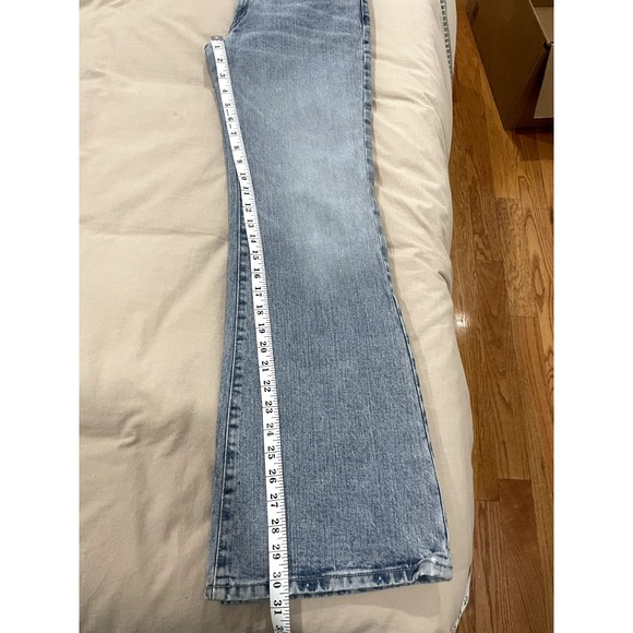 Diesel Serpa Womens Size 27 Light Blue Denim Jeans Bootcut Flare Belted Italy - Picture 11 of 12